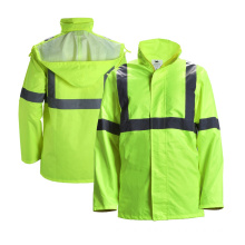 High Visibility Waterproof Reflective Safety Rain Coat